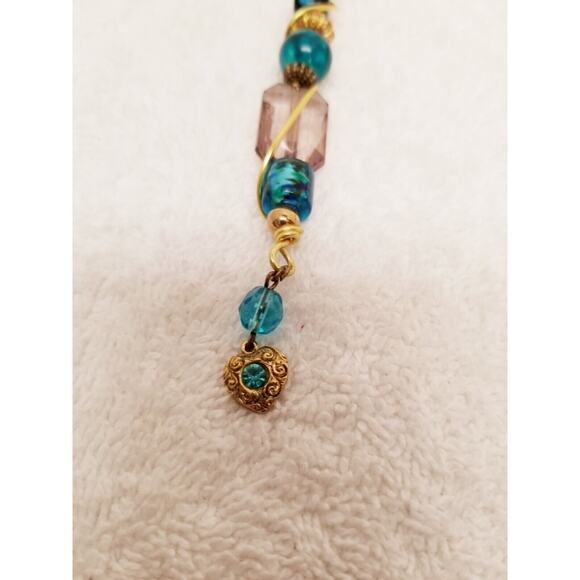 Four teal silver and gold Christmas icicle ornaments c20 - Picture 4 of 11